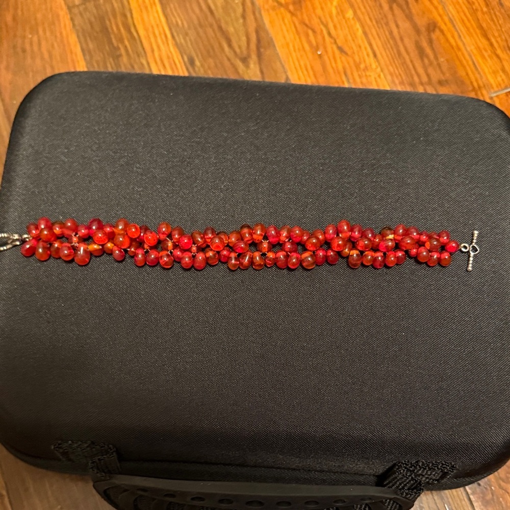 Elegant Red Beaded Bracelet